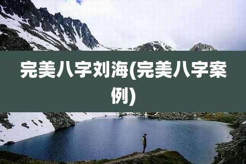完美八字刘海(完美八字案例)