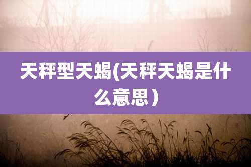 天秤型天蝎(天秤天蝎是什么意思)