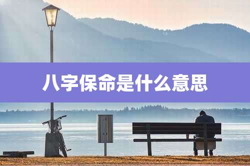 八字保命是什么意思