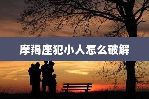 摩羯座犯小人怎么破解