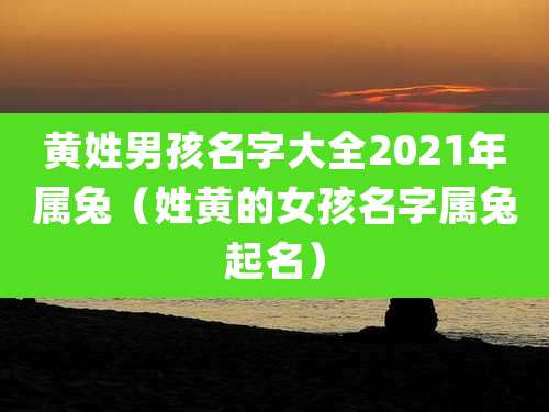 黄姓男孩名字大全2021年属兔（姓黄的女孩名字属兔起名）