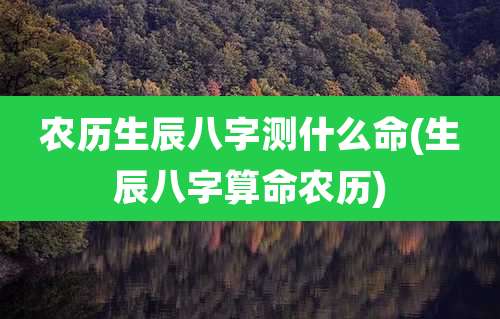 农历生辰八字测什么命(生辰八字算命农历)