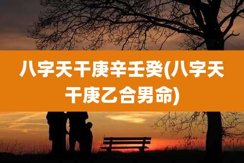 八字天干庚辛壬癸(八字天干庚乙合男命)