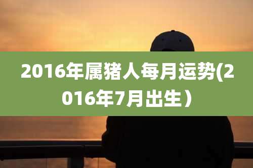 2016年属猪人每月运势(2016年7月出生)