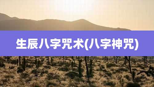 生辰八字咒术(八字神咒)