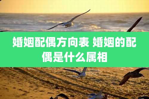 婚姻配偶方向表 婚姻的配偶是什么属相