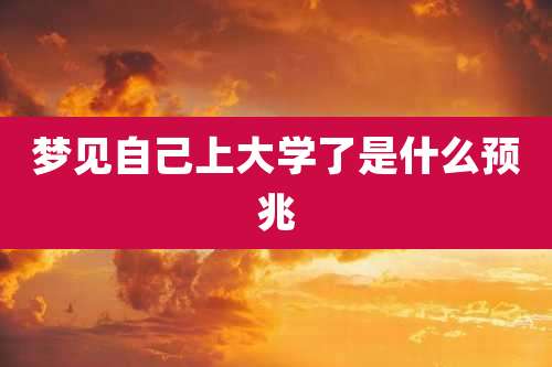 梦见自己上大学了是什么预兆