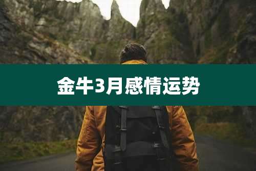 金牛3月感情运势