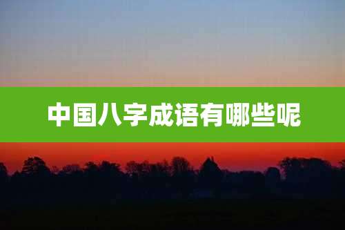 中国八字成语有哪些呢