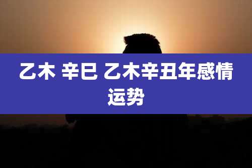 乙木 辛巳 乙木辛丑年感情运势