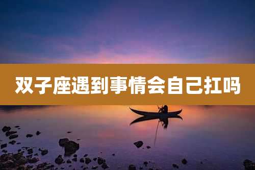 双子座遇到事情会自己扛吗