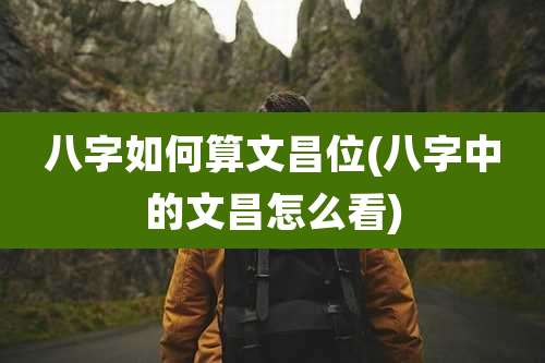 八字如何算文昌位(八字中的文昌怎么看)