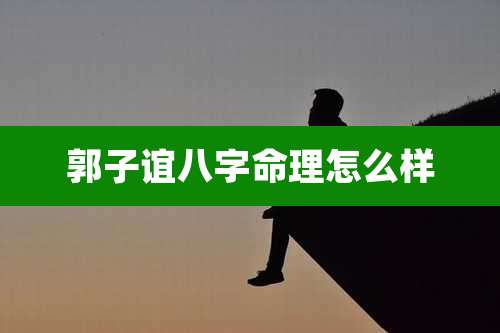 郭子谊八字命理怎么样