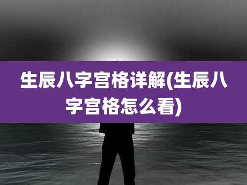 生辰八字宫格详解(生辰八字宫格怎么看)