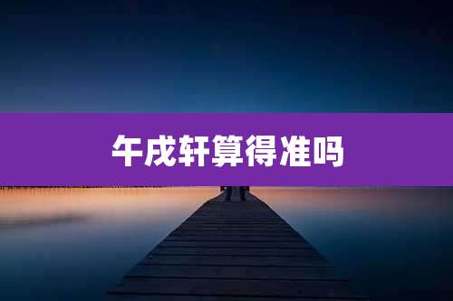 午戌轩算得准吗