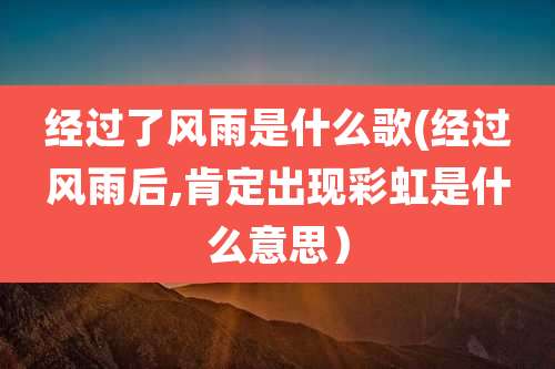 经过了风雨是什么歌(经过风雨后,肯定出现彩虹是什么意思）