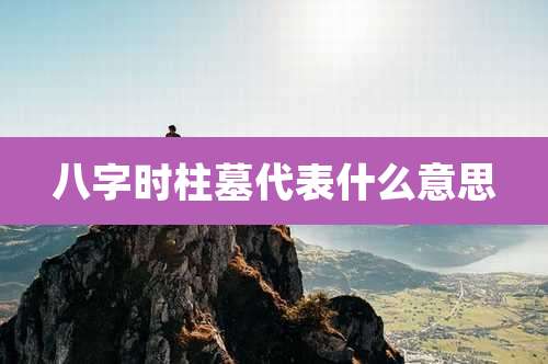 八字时柱墓代表什么意思
