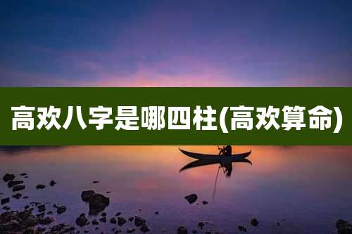 高欢八字是哪四柱(高欢算命)