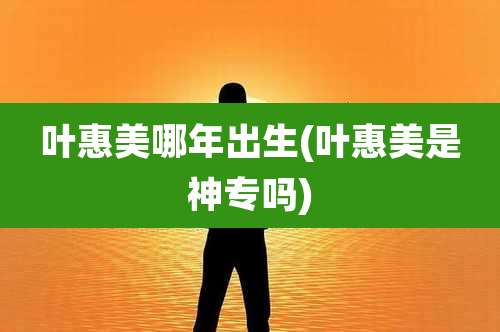 叶惠美哪年出生(叶惠美是神专吗)
