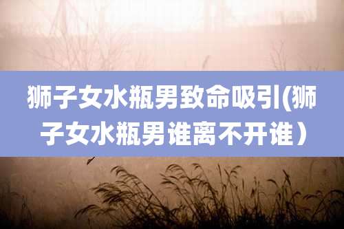 狮子女水瓶男致命吸引(狮子女水瓶男谁离不开谁）