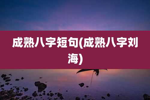 成熟八字短句(成熟八字刘海)
