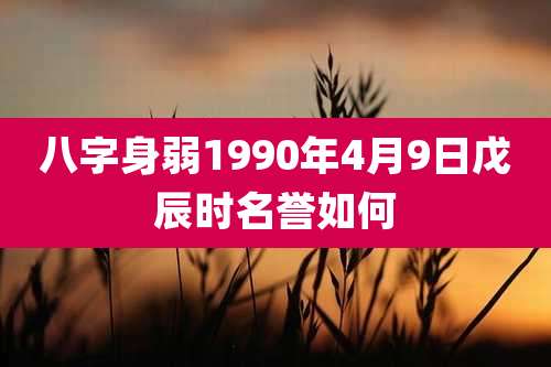 八字身弱1990年4月9日戊辰时名誉如何