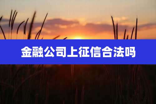 金融公司上征信合法吗