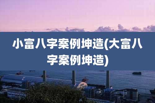 小富八字案例坤造(大富八字案例坤造)