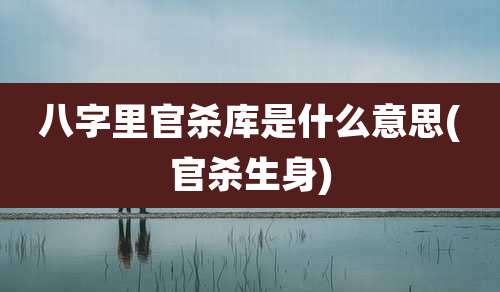 八字里官杀库是什么意思(官杀生身)