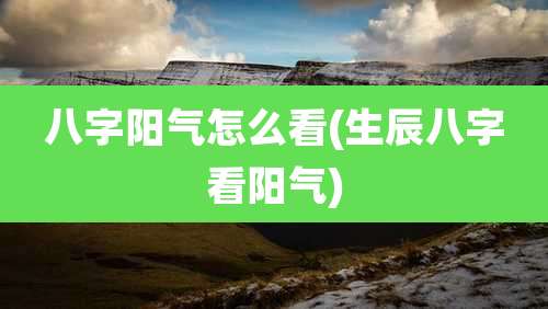 八字阳气怎么看(生辰八字看阳气)
