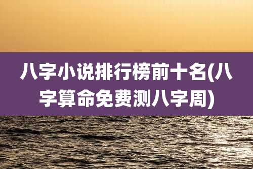 八字小说排行榜前十名(八字算命免费测八字周)