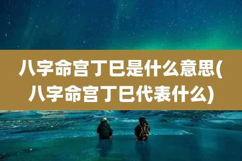 八字命宫丁巳是什么意思(八字命宫丁巳代表什么)