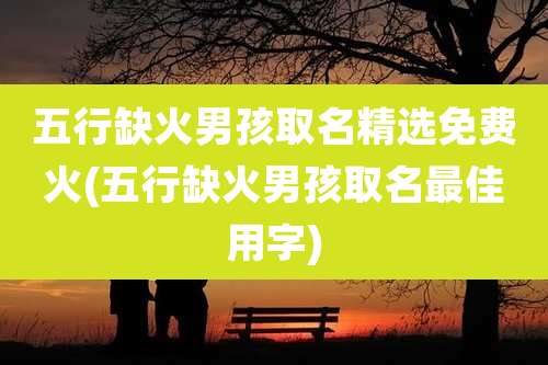 五行缺火男孩取名精选免费火(五行缺火男孩取名最佳用字)