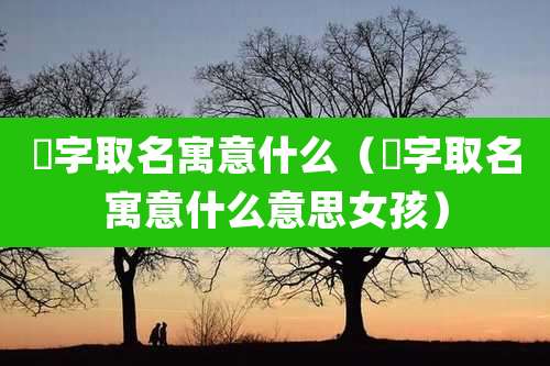 璠字取名寓意什么(璠字取名寓意什么意思女孩)