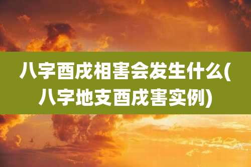 八字酉戌相害会发生什么(八字地支酉戌害实例)
