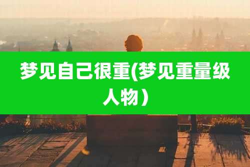 梦见自己很重(梦见重量级人物)