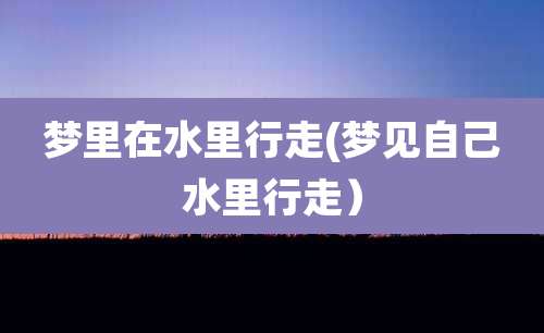 梦里在水里行走(梦见自己水里行走)