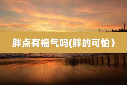 胖点有福气吗(胖的可怕)