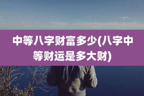 中等八字财富多少(八字中等财运是多大财)