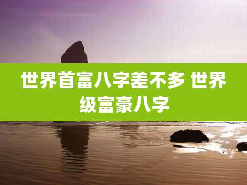 世界首富八字差不多 世界级富豪八字
