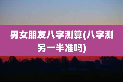 男女朋友八字测算(八字测另一半准吗)