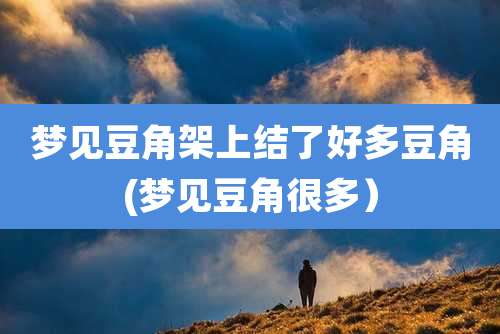 梦见豆角架上结了好多豆角(梦见豆角很多)