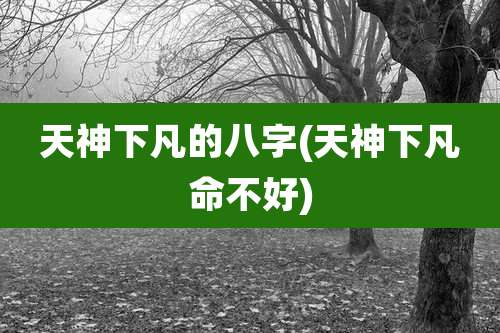 天神下凡的八字(天神下凡命不好)