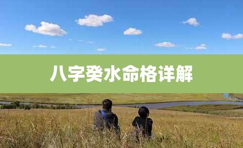 八字癸水命格详解