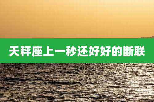 天秤座上一秒还好好的断联