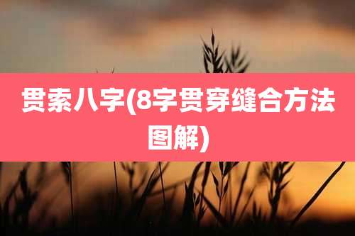 贯索八字(8字贯穿缝合方法图解)