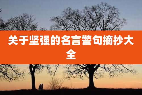 关于坚强的名言警句摘抄大全