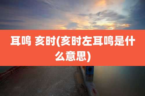 耳鸣 亥时(亥时左耳鸣是什么意思)