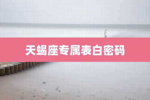 天蝎座专属表白密码