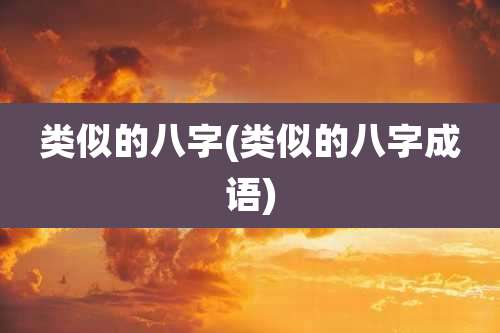 类似的八字(类似的八字成语)